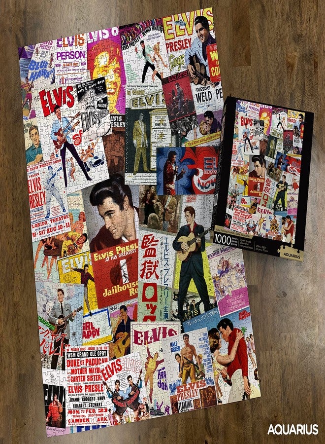 AQUARIUS Elvis Movie Poster Collage Puzzle (1000 Piece Jigsaw Puzzle) - Officially Licensed Elvis Merchandise & Collectibles - Glare Free - Precision Fit - Virtually No Puzzle Dust - 20 x 28 Inches - Image 3